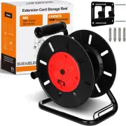 Professional Extension Cord Storage Reel with 4 Outlets and Overload Protection