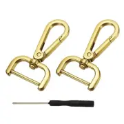 Detachable Snap Hook, 1 Inch Swivel Clasp for Purse (2 Pack, Gold)