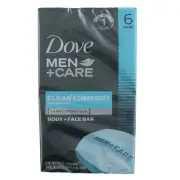 3 Pack Dove Men + Care Clean Comfort Moisturizer Cream Bars, 3.75 oz, 6 Ct