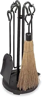 Pilgrim Home and Hearth Pilgrim 18000 Compact Wood Stove Tool Set, 18000, Forged Iron + Cast Iron Base, Vintage Iron, 23" Tall