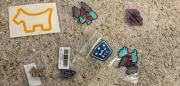 Lot of scotty Cameron dog stickers and member stickers and pins