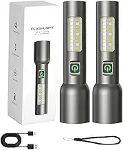 2025 Ultra Bright Zoomable Flashlight, Copenrain Flashlight,Led Rechargeable Tactical Flashlights High Lumens,Super Bright Waterproof Zoomable Emergencies Handheld Spotlight for Camping (2pcs)