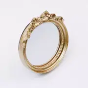 Vintage Wall Mirror Decorative Hanging Mirror 4.2" Dia Small Gold round Wall Mir