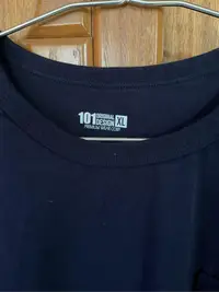 在飛比找Yahoo!奇摩拍賣優惠-101原創圓領寬版七分袖純棉T恤（下擺有開衩