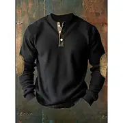 Men's Sweatshirt Black Standing Collar Plain Print Textured Daily Holiday Going out Polyester Streetwear Casual Fall Winter Clothing Apparel Hoodies Sweatshirt