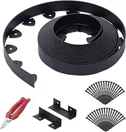 FansaFurn Landscape Edging, 40' 2" Tall Garden Edging with Scissors, Lawn Edging with 36 Garden Spikes and 2 Connectors, Heavy Duty PP&PE Material Edging for Landscaping, Garden, Lawn, Black
