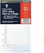 Collins 2024 Dayplanner Organiser Diary Organiser Refill Pad - Personal - Day a Page with Appointments - 2024 Daily Planner Refill
