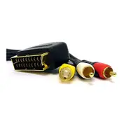 1.5m ISIX SCART to SVHS S-Video & 2RCA Stereo Audio AV Cable Gold Plated
