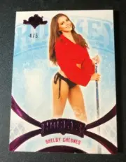 2014 Benchwarmer SHELBY CHESNES Hockey #2 Pink Foil Variant/5 PLAYBOY Playmate