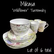Mikasa Wildflower Turnnowsky Bone China Dinner Salad Soup Bowls Coffee Mug's New