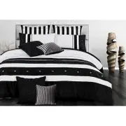 King size hotel style Black White stripe 3pcs Quilt Cover set