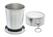 4.7oz 140ml Portable Folding Collapsible Travel Camping Cup Stainless Steel