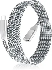 Basesailor USB Type C Extension Cable 2M,USB C 3.1 Gen2 10Gbps Female Male Extended Adapter,Thunderbolt 3 Extender Cord for Magsafe Charger,iPhone 16 15 14 13 12 Pro,MacBook,iPad 10 Air 4 5 Mini 6