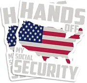 Hands Off My Social Security Magnet - Patriotic USA - American Flag - Political Statement - Fridge - Durable Material for Car Truck Toolbox Any Metal Surface - EPLM0023-FBA