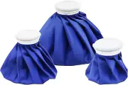 3-Pack Ice Bags for Injuries Hot Cold Reusable with Strap Flexible Waterproof