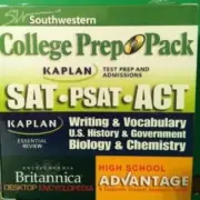 Kaplan SouthWestern Advantage College Prep Pack SAT-PSAT-ACT Study Guides New