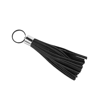 Leather Tassel Keychain Earrings - Dual Use Bag Charm Accessory for Black