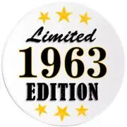 Limited Edition 1963 - Circle Sticker Decal 3 Inch - Birthday Birth Year Age