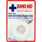 Band-Aid First Aid Non-Irritating Paper Tape 2.5cm X 9.1M each