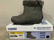 NIB! Khombu Women's Addison All-Weather Boots Grey Size 6 Memory Foam