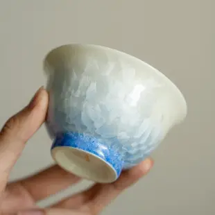 天藍冰花結晶釉個人專用茶單杯陶瓷品茗杯功夫茶具茶盞家用