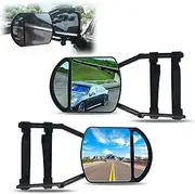 ZKFAR Pack-2 Adjustable Angle Retrofit Mirror, Towing Mirror Extensions, Universal Tow Mirrors, Dual View Extender Mirror, for Car Trucks Trailer (Black)