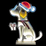 Infinity LED Mirror Light Sitting Dog 78cm