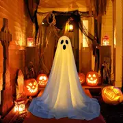 Halloween Decoration Spooky Ghost Halloween Decor with String Light Ornament