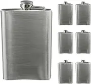 6PCS 9oz Stainless Steel Hip Flask Liquor Alcohol Whisky Whiskey Flask Silver Bottle Small Mini Pocket Hip-Flask Drink