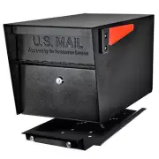 Black Steel Galvanized Post Mount Mailbox with High Security Locking System Home