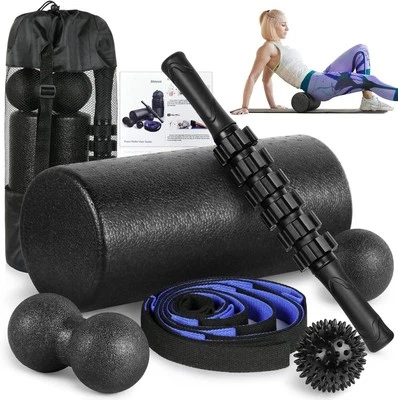 Foam Roller Set - High Density Back Roller, Muscle Roller Stick,2 Foot Fasciitis