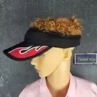 Magic Visor Flames And Removable Hair Black Brown Hair New With Tags