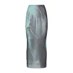 [Jean Paul Gaultier] Jean Paul Gaultier-Indigo Vintage Blue Mesh Printed "Water" Long Skirt-Donna S STAND