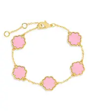 Sterling Forever Rose Petal Station Bracelet