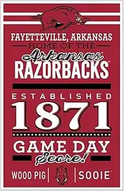 WinCraft NCAA Arkansas Razorbacks SignWood Established Design, Team Color, 11x17