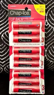 9x CHAP ICE CHERRY LIP BALM SOOTHE PROTECT MOISTURIZE DRY CHAPPED LIPS CHAPSTICK