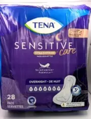 Tena Sensitive Extra Coverage Overnight Incontinence Pads 28 Ct Bladder Control