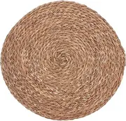 Sosoport Pet Grass Mat Rugs Woven Rug Circle Rug Round Rug Puppy Dog Pads Small Dog Sleeping Blanket Pee Pads for Dogs Pet Blankets Dog Playpen Mat Blanket for Cats Cattail Grass Coffee