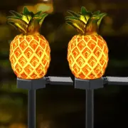 Garden Decor Solar Stake Lights - 2 Pack Outdoor Pineapple Waterproof Lights Pat
