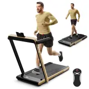 Costway 2 in 1 Electric Treadmill Folding Incline Running Machine w/LED Display & Remote Control Yellow