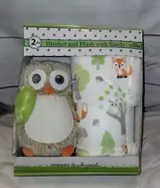 NEW Owl Rattle Plush Baby Blanket & Beyond Animal Fox Raccoon Sherpa Tree Set