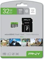 PNY Elite Class 10 U1 microSDHC Flash Memory Card 32GB (P-SDU32GU185GW-GE) USA