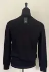 New HUGO BOSS Sweater Regular Fit S Size Black Wool V-Neck Logo Pullover