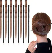 12Pcs Wooden Hair Sticks Hair Chopsticks for Women, Bamboo Shape Hair Pins for Long Hair, Hair Stick Pin for Buns, Decorative Hair Holder for Women Hair Accessories