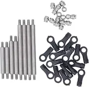 RC Rod Link Kit Proof Stainless Steel Suspension Link Set Replacement for 1/18 RC Tracked Vehicle High Stability Durable Upgrade Parts Black Silver 8 Pieces