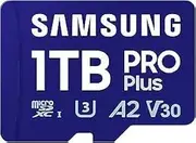 [Samsung] PRO Plus (2023) microSD Card + SD Adapter, 1TB, UHS-I U3, Full HD & 4K UHD, 180MB/s Read, 130MB/s Write, Memory Card for Smartphone, Action Cam, Handheld Console, MB-MD1T0SA/EU