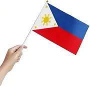 6PCS 21x14cm Philippines Flag Small Hand Waving Crafts Table Desk Flag Top Display