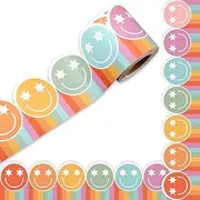 JarThenaAMCS 32.8Ft Happy Face Bulletin Board Border Colorful Rainbow Smile Face Die Cut Trim Border Roll for Chalkboard Wall Decor