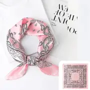 Women's Silk Touch Scarf Medium Square Satin Bandana Gift For Girlfriend,Pink