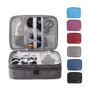 Travel Cable Organizer Bag, Electronic Accessories Case Portable Double Layer Cable Storage Bag